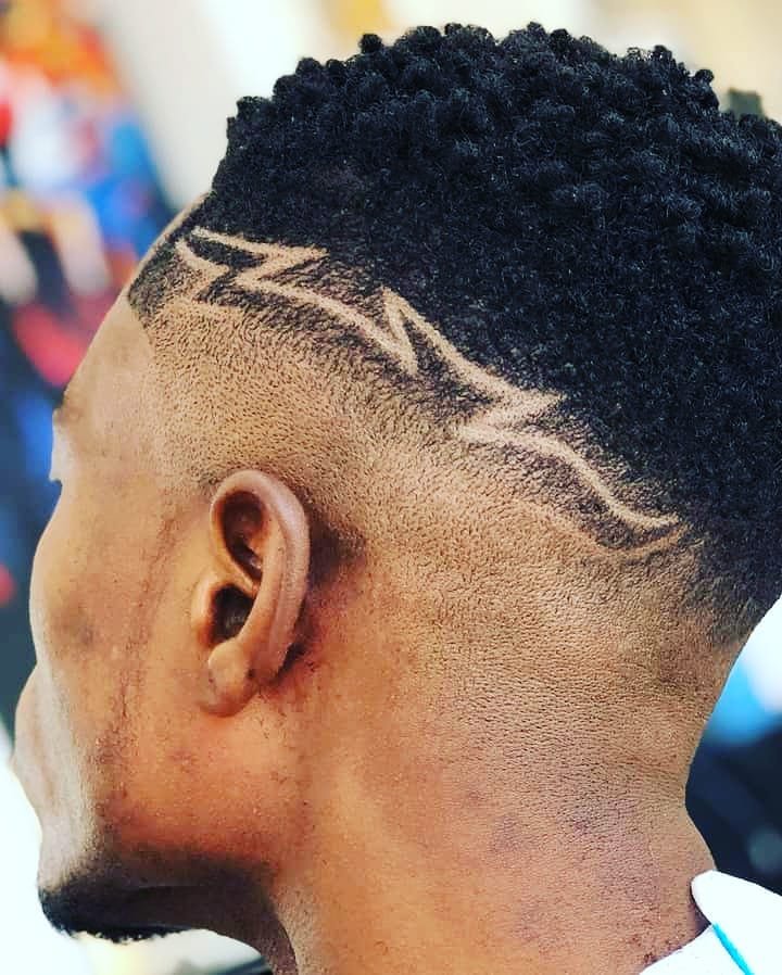 Afro Taper Fade with Design