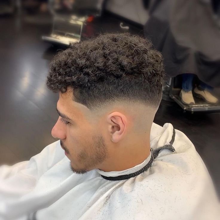 Low Taper Skin Fade Curly Hair