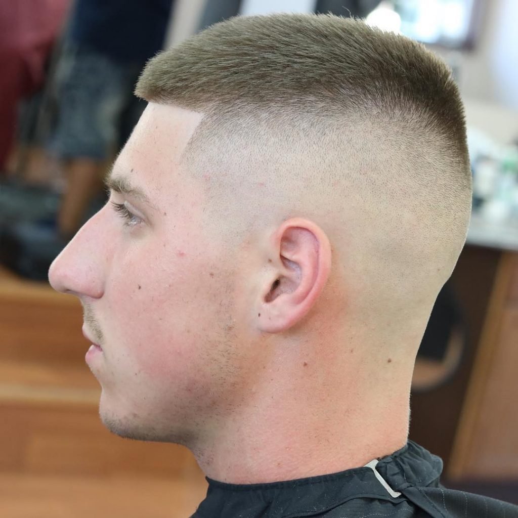 Tapered Crew Cut with Designed Back