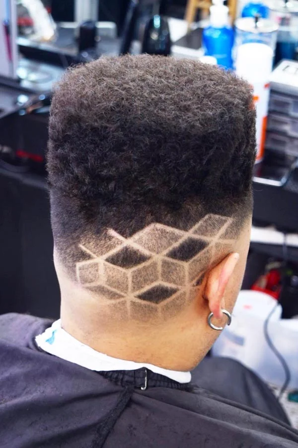 Flat Top Fade with Design
