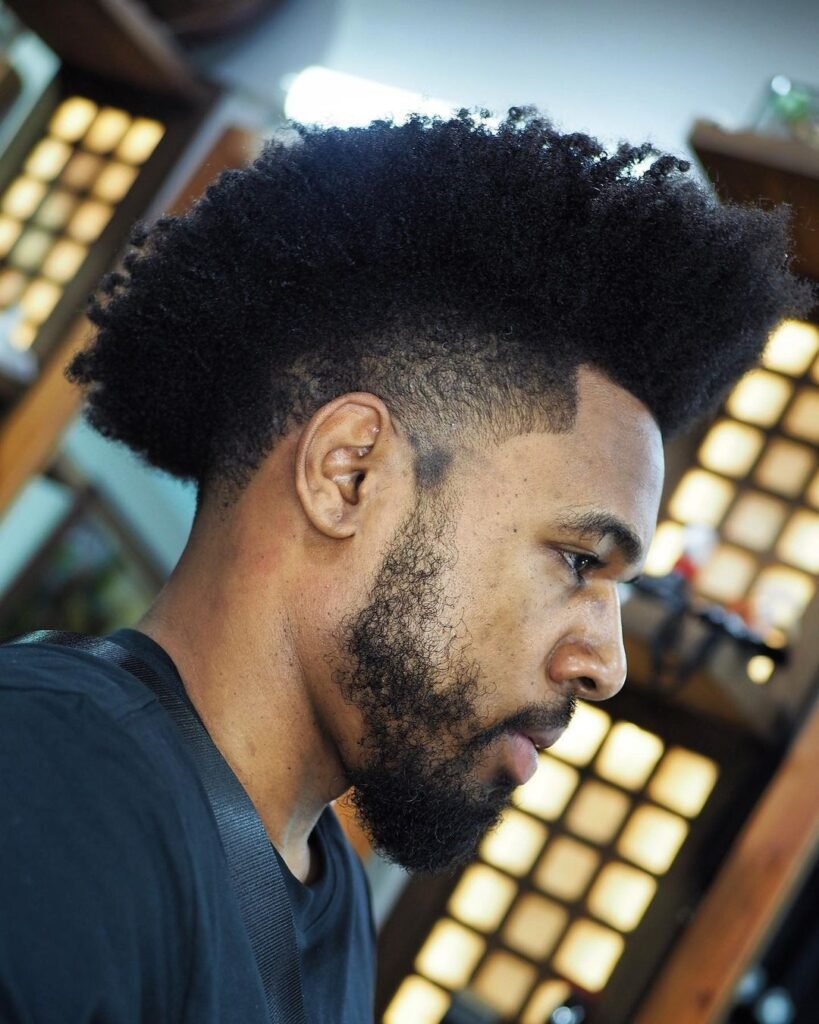 Low Taper Fade Black Male Afro