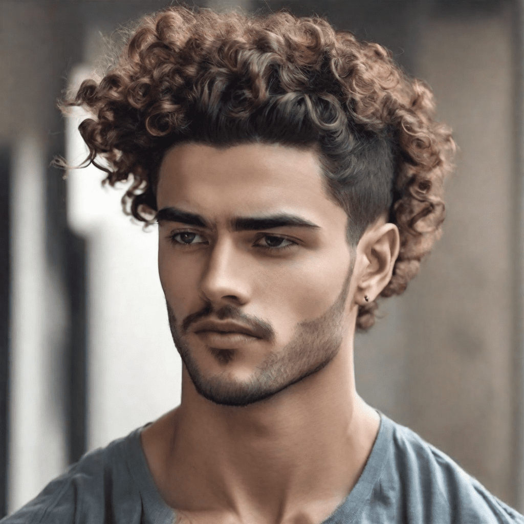 Low Taper Fade Long Curly Hair