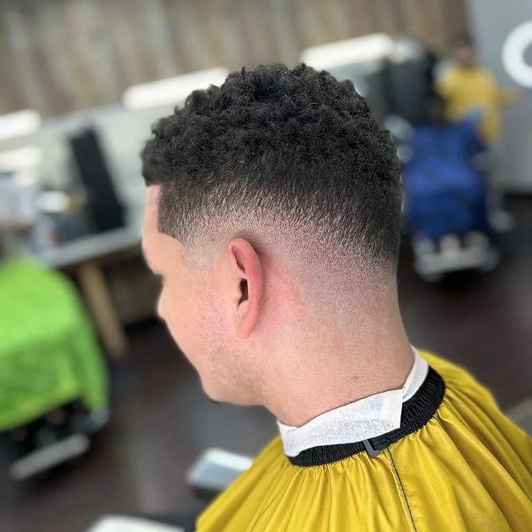 Low Taper Fade Short Curly Hair