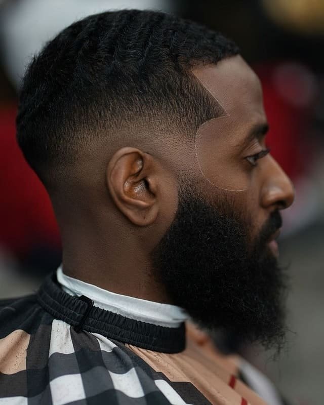 Low Taper Fade With Beard Black Male