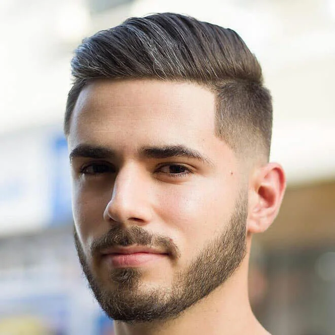 Taper Fade Low textured modern comb over