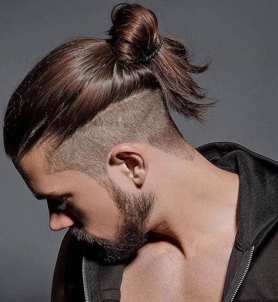 Low Bald Fade Man Bun