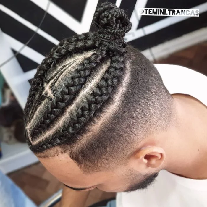 Low Man Bun Fade Braid