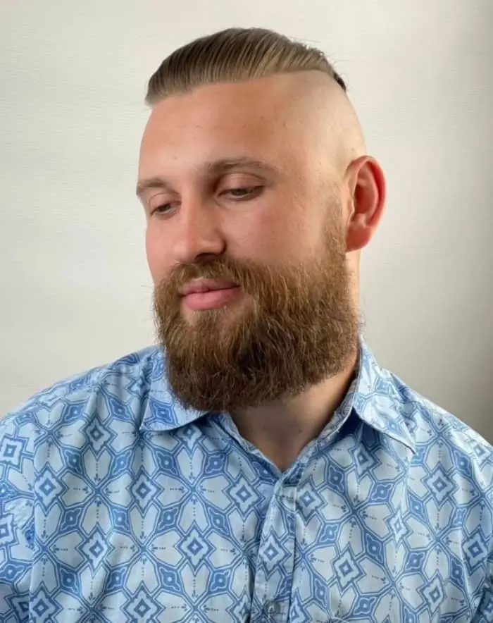 Low Burst Fade with Man Bun Top Knot