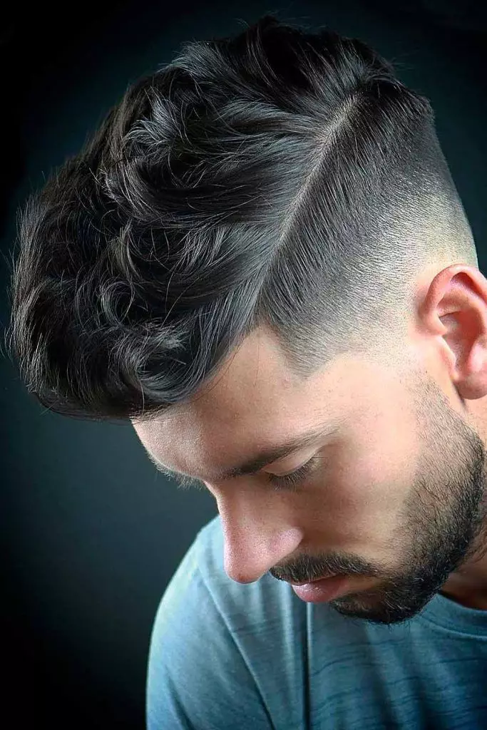 Taper Fade Low Comb Over for Wavy Hair