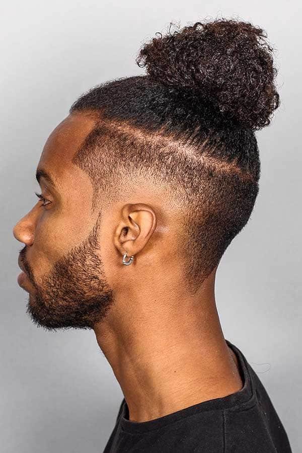 Low Drop Fade Man Bun