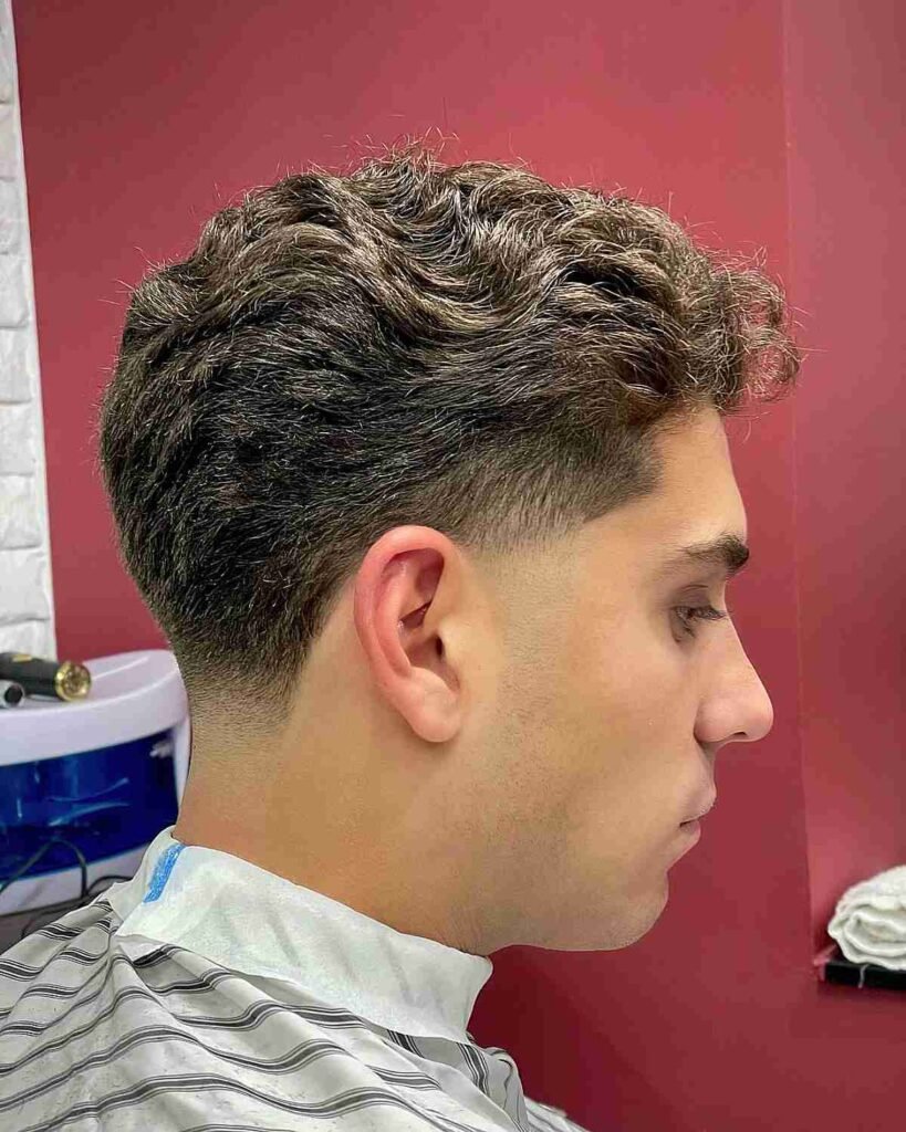 Low Taper Fade Long Wavy Hair