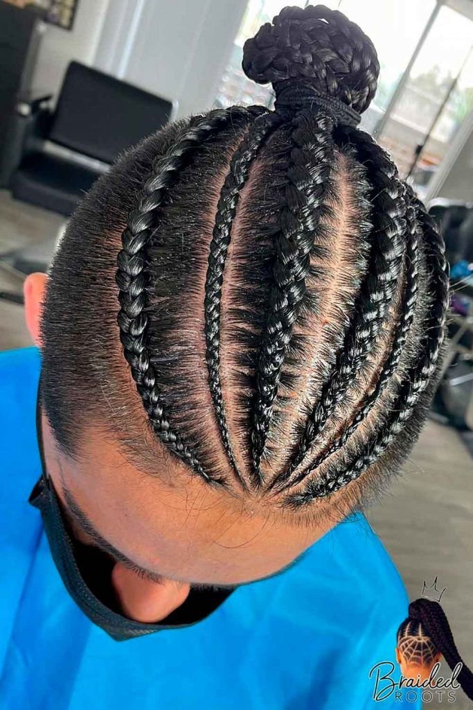 Low Man Bun Fade Braid