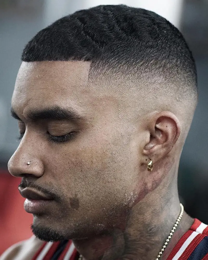 Curls and Low Bald Taper Fade for Hispanic Men