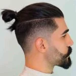 Taper Fade Low Men Bun