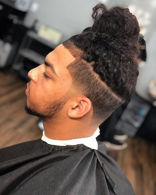 Taper Fade Low Men Bun